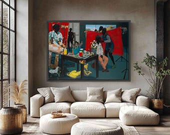 Kerry James Marshall 'Studio Scene' Canvas, Modern Art Print