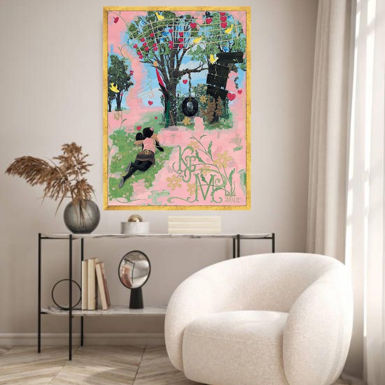 Kerry James Marshall Canvastavla, Nyckfull Trädgungakonst bild 8