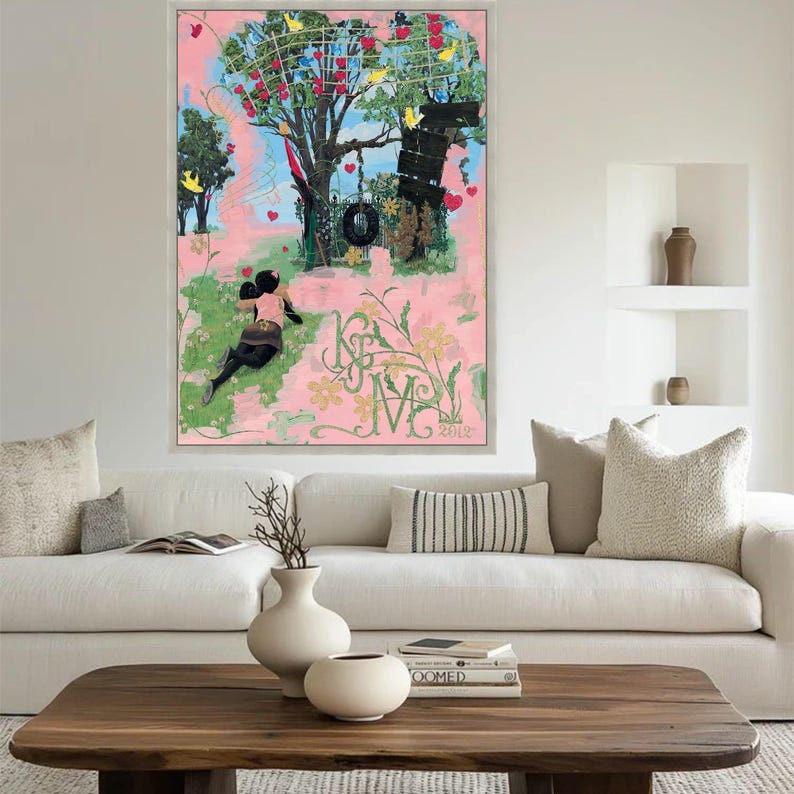 Kerry James Marshall Canvastavla, Nyckfull Trädgungakonst bild 4