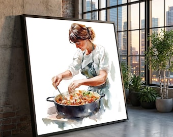 Modern Kitchen Canvas Print, Culinary Art, Home Cooking Decor