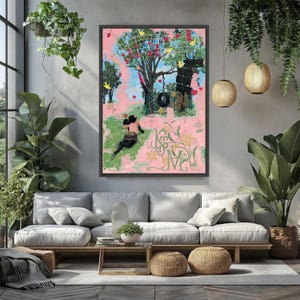 Kerry James Marshall Canvastavla, Nyckfull Trädgungakonst bild 3