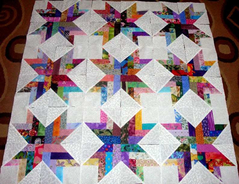 36 FRENCH BRAIDS Quilt Top Fabric Blocks Squares 6x6 image 3