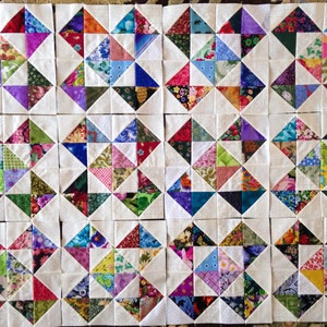 12 COLOR Collection Crosses and  Stars Quilt Top Fabric Blocks 100% Cotton Made in USA