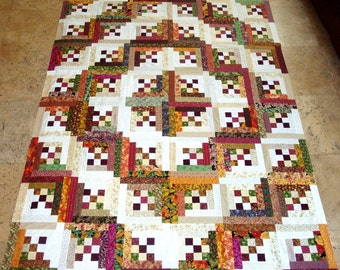 LOG CABIN in the WOODS Quilt Top