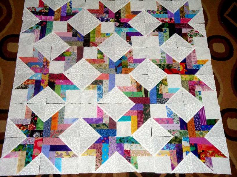 36 FRENCH BRAIDS Quilt Top Fabric Blocks Squares 6x6 image 4