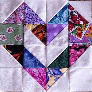 12 COLOR COLLECTION Scrappy Love Hearts Quilt Top Fabric Blocks 100% Cotton Made in USA image 3