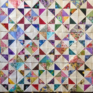 12 COLOR COLLECTION Eight Point Scrappy Stars  Quilt Top Fabric Blocks 100% Cotton Made in USA