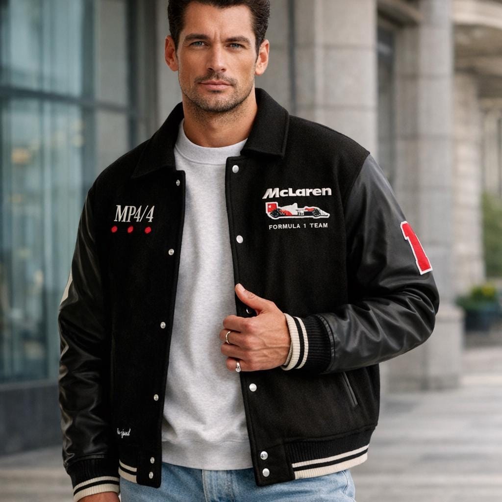 F1 Vintage Racing Team Jacket 1988 Champion Style Motorsport Fan