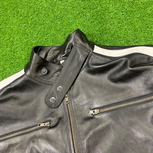 Leather Bomber Jacket Custom Logo Black Genuine Cowhide Motorcycle Jacket