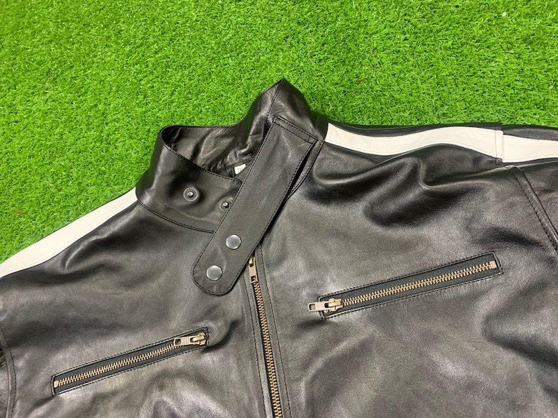 Leather Bomber Jacket Custom Logo Black Genuine Cowhide Motorcycle Jacket