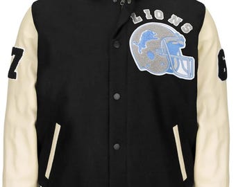 Herren Varsity Wolle / Leder Ärmel Lions Varsity Letterman Jacken | Axel Foley BEVERSY HILLS COP Eddie Handgemachte Jacke