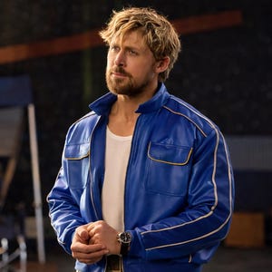 Modern Rogue" Navy Blue Faux Leather Jacket – Biker Style for Men
