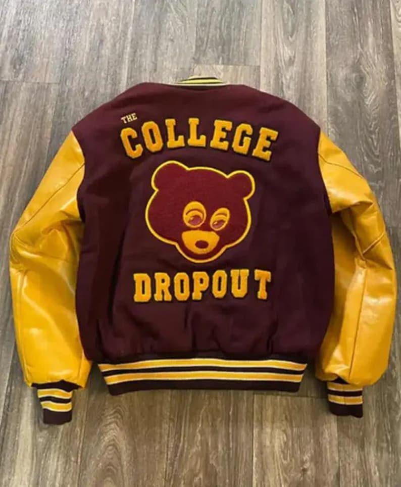 Vintage Maroon & Yellow Varsity Jacket • Custom Letterman Style Coat • Wool & Leather Sleeve Bomber • Unisex College Jacket • Holiday Gift