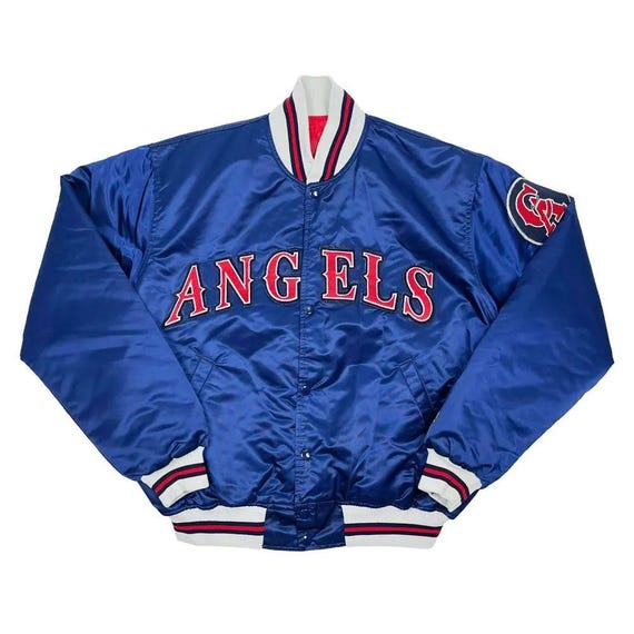 Vintage 90s LA Starter Jacket, Blue Satin Bomber Jacket