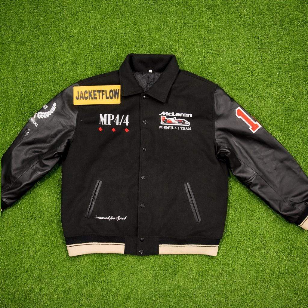 F1 Vintage Racing Team Jacket 1988 Champion Style Motorsport Fan