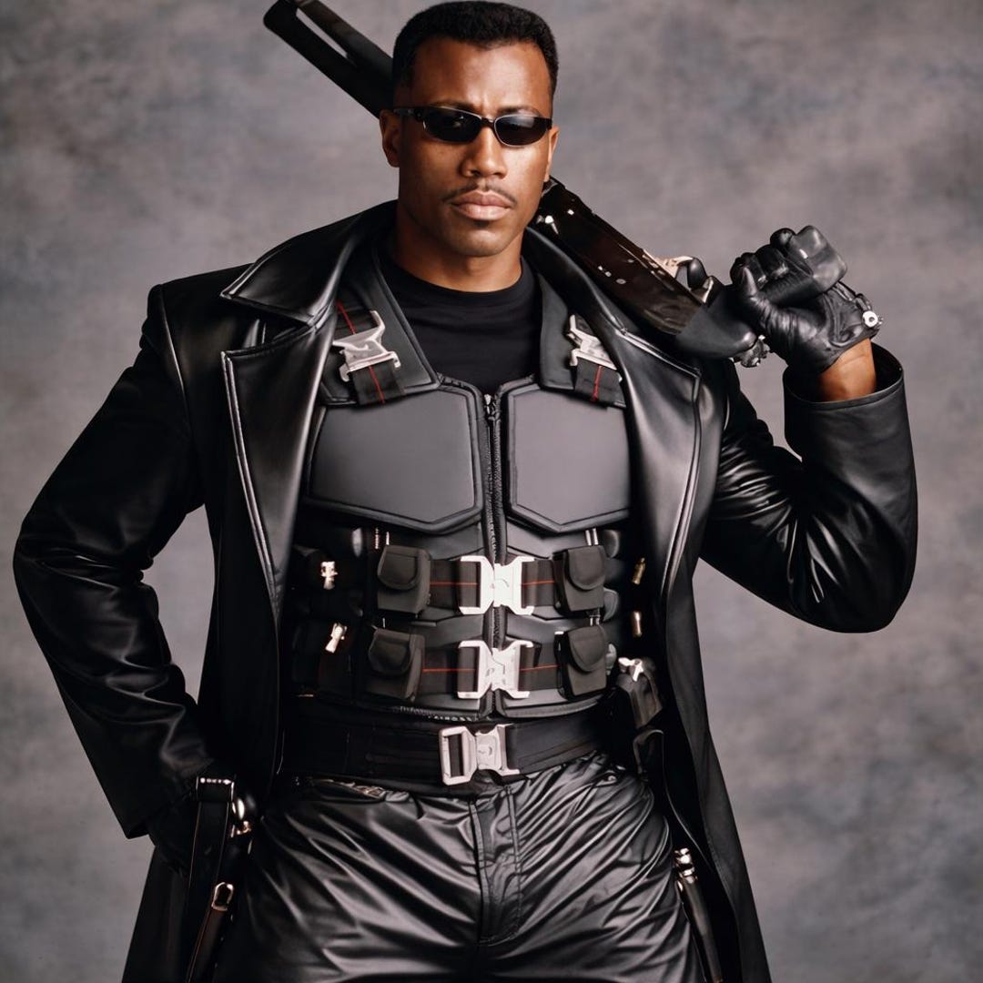 Blade Cosplay Costume Wesley Snipes Vampire Hunter Black Leather Vest ...