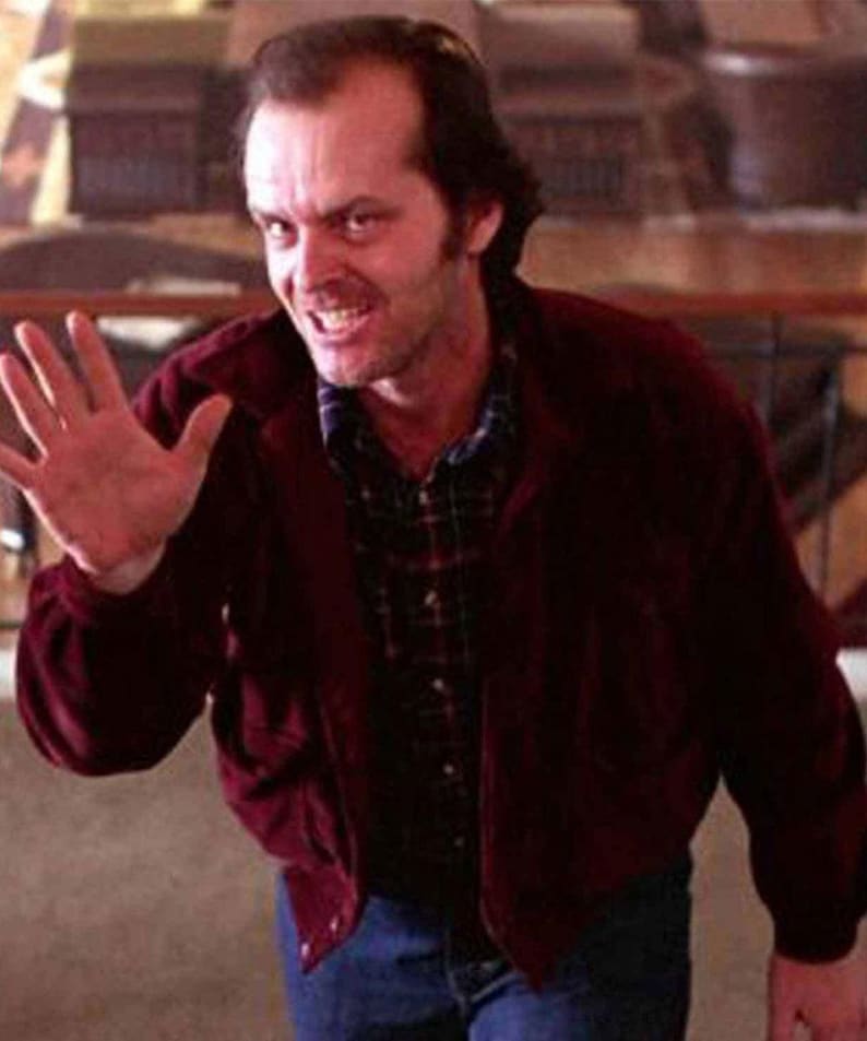 Men's Red Corduroy Jacket: 80s Horror Movie Costume - The Shining Inspired