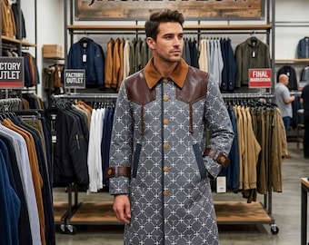 Far Cry 5 John Seed Coat | Grey Printed Trench Coat Cosplay | Gaming Costume Leather Shoulder Long Coat