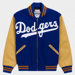 LA Dodgers Varsity Jacke | Dodgers 1951 Authentische Wolle Leder Varsity Jacke Vintage Style Baseball Mantel Street Geschenk für Ihn