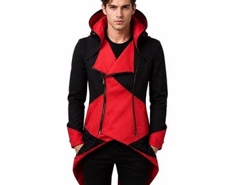 Edward Elric Style Faux Leather Trench Coat | Anime Cosplay Outfit