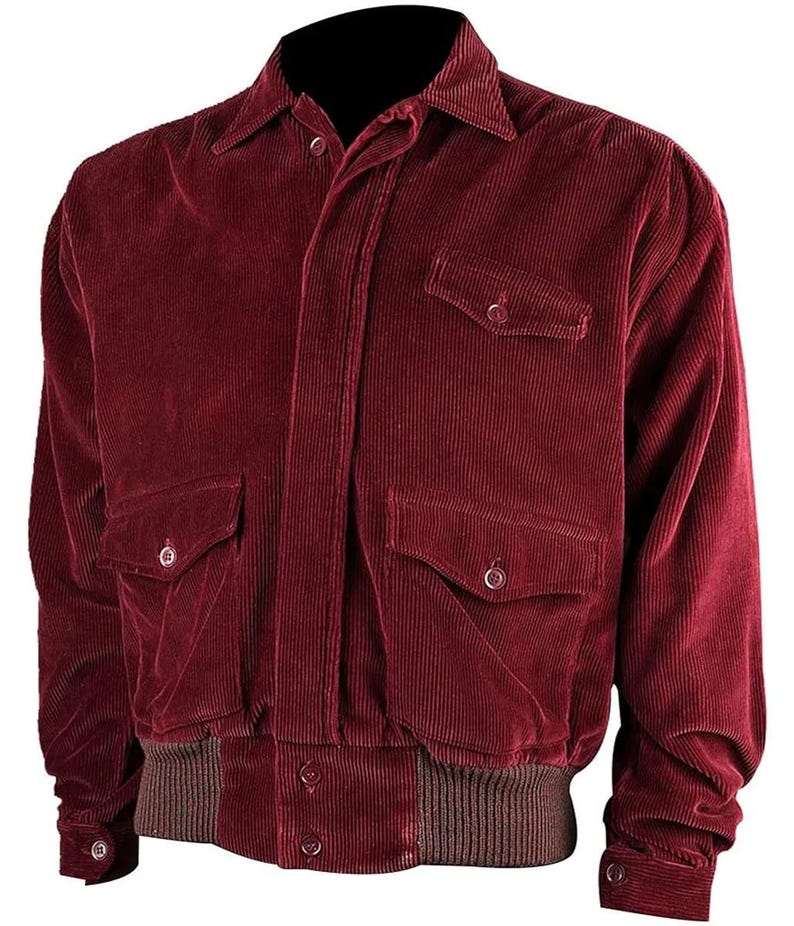 Jack Torrance The Shining Red Corduroy Bomber Jacket Halloween Costume