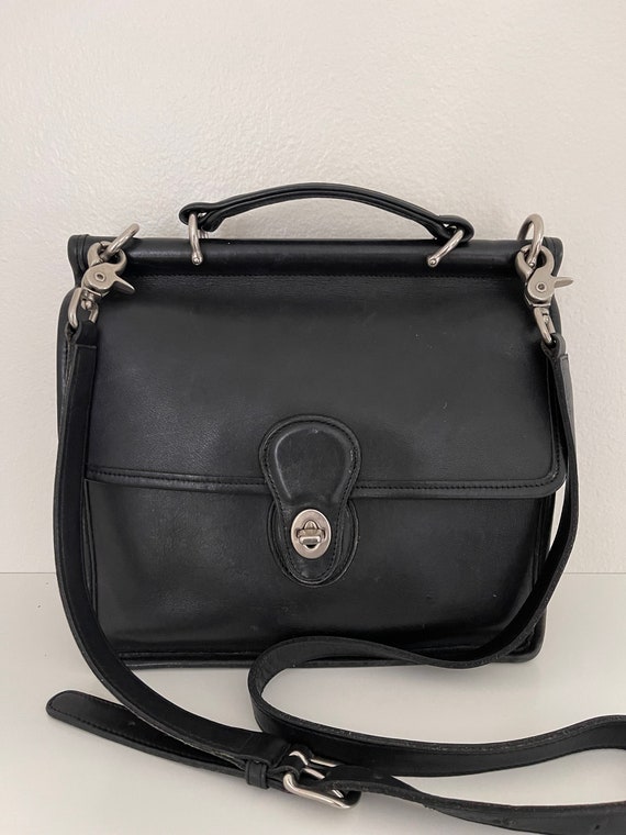 COACH WILLIS BAG/ Black/ Vintage/ Costa Rica/Nickel Gem