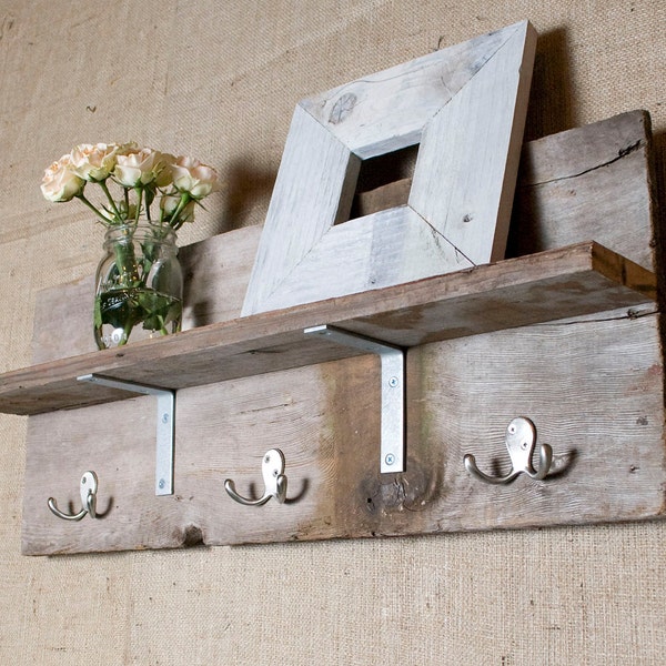 Coat Hook Shelf - Natural Barnwood