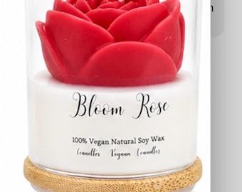 Vela Floral | Vela em Recipiente de Cera de Soja | Vela de Rosa | Vela de Tulipa | Vela Floral Artesanal | Vela Vegana | Presente para Ela | Decoração para Casa