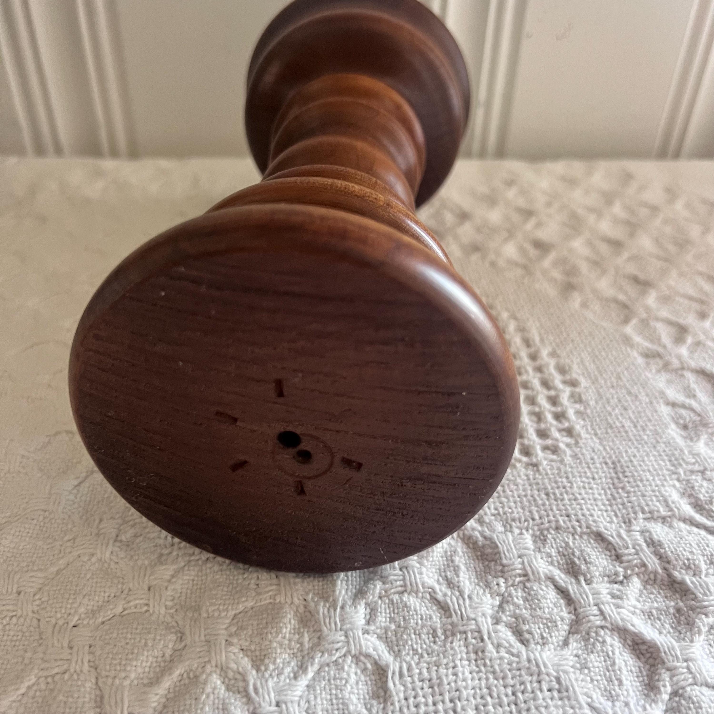 Vintage Turned Wood Candlestick Holder | Colonial Farmhouse Taper ...