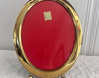 Rama do zdjęć z litego mosiądzu w stylu vintage | Rama z ręcznie polerowanego mosiądzu | Dekoracja toaletki w stylu Hollywood Regency | Styl Mid Century