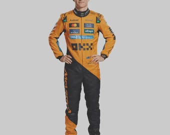 Traje de carreras McLaren de Oscar Piastri hecho a mano: Equipamiento para karting de F1 2025 (CIK/FIA Nivel 2)