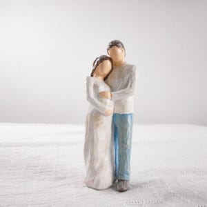 Gåva till blivande föräldrar, handmålad resinskulptur, minnessak för graviditetsmeddelanden, heminredning för nyblivna mamma och pappa, staty för babyshowerpresent