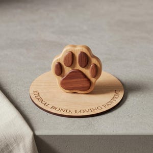 Pomello per mobile in legno naturale con impronta di zampa, maniglia per cassetto a forma di zampa di cane o gatto realizzata a mano per la decorazione della cameretta, regalo per amanti degli animali, grazioso accessorio per mobili in legno