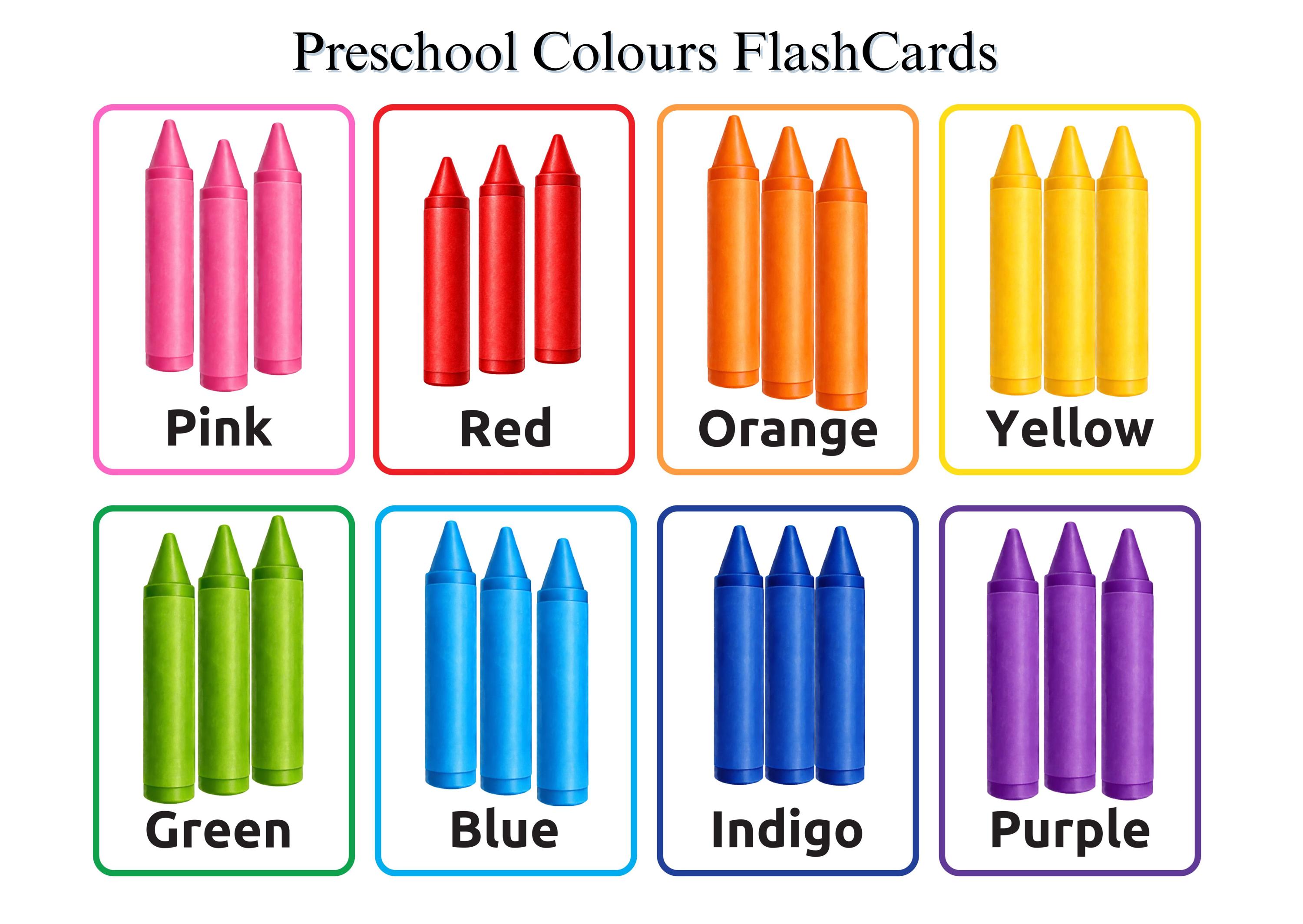 Color Flashcards Printable, Preschool Learning Colors, Montessori Color ...