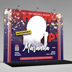 Fondo de tela para cumpleaños de 3 x 2,4 m, diseño personalizado, para fotos de fiesta