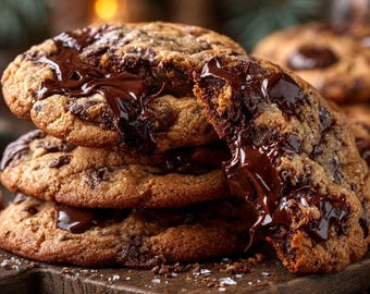 Receta de galletas con chispas de chocolate en PDF: Galletas suaves y gruesas estilo panadería (Descarga digital)