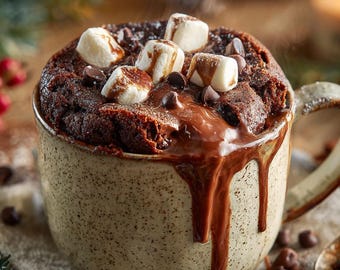 Receta de pastel de chocolate caliente en taza (PDF): Imprimible (Descarga digital)