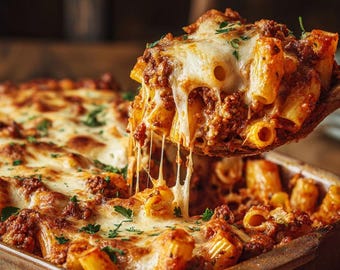 Receta de pasta gratinada con carne y tomate: una comida reconfortante y con mucho queso – una cena fácil con masa hojaldrada (descarga digital en PDF)