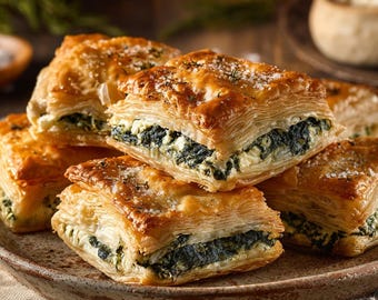Cuadraditos crujientes de espinacas y queso feta: Receta de aperitivo salado en 35 minutos (PDF digital)