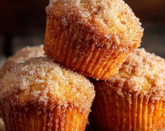 Receta de muffins de donut con azúcar y canela: Desayuno suave y fácil (PDF imprimible)