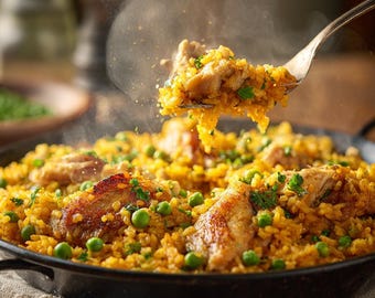 Receta de paella de pollo española: Domina la auténtica técnica de Socarrat (Descarga digital)