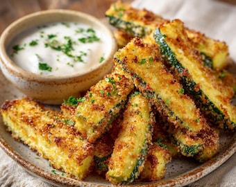 Receta de papas fritas de calabacín al horno: Guía de refrigerios saludables con ajo crujiente y parmesano (Descarga digital en PDF)