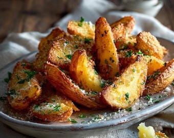 Patatas gajo con parmesano y trufa: Receta crujiente de guarnición estilo asador en 40 minutos (Descarga digital en PDF)