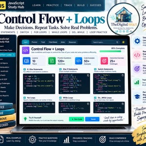 JavaScript Cheat Sheet Bundle + Interactive Coding Practice Tracker immagine 4