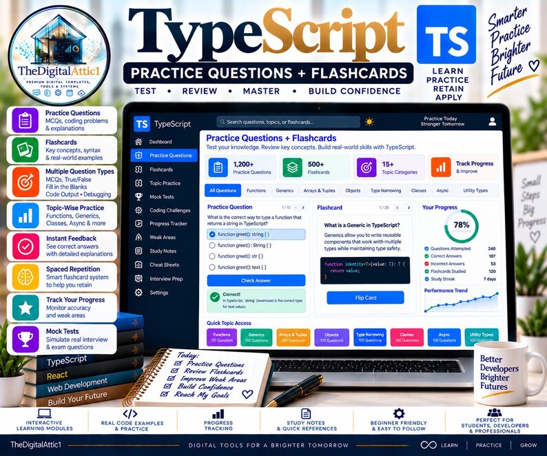 TypeScript Cheat Sheets + Interactive Practice Tracker image 16