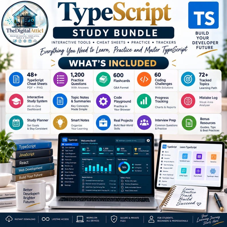 TypeScript Cheat Sheets + Interactive Practice Tracker image 2