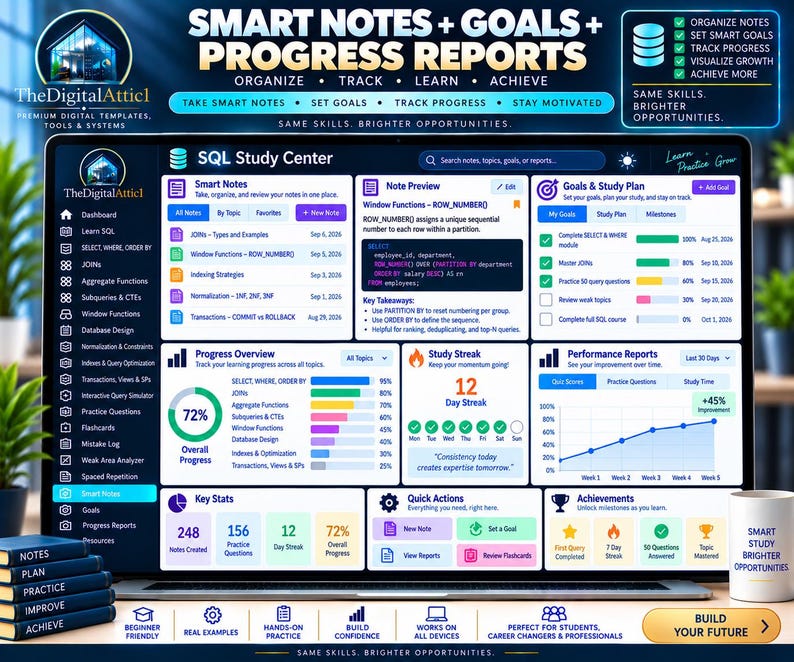 SQL Cheat Sheets + Interactive Database Practice Tracker image 17