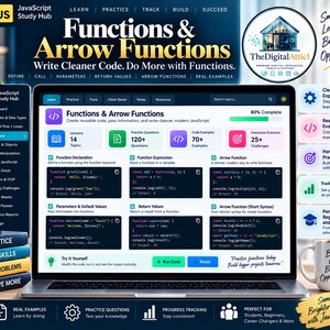 JavaScript Cheat Sheet Bundle + Interactive Coding Practice Tracker immagine 5