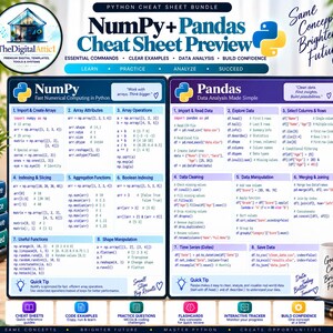 Python Cheat Sheet Bundle + Interactive Coding Practice Tracker imagem 18