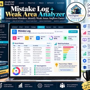 JavaScript Cheat Sheet Bundle + Interactive Coding Practice Tracker immagine 14
